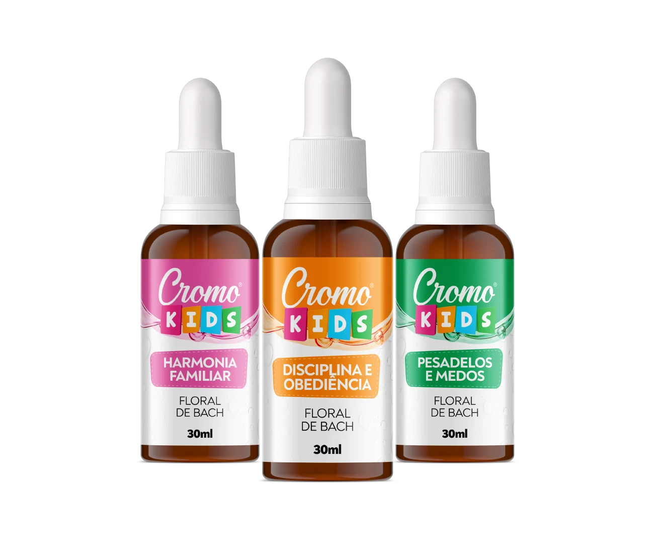 Design de rótulo para linha de florais Cromo Florais