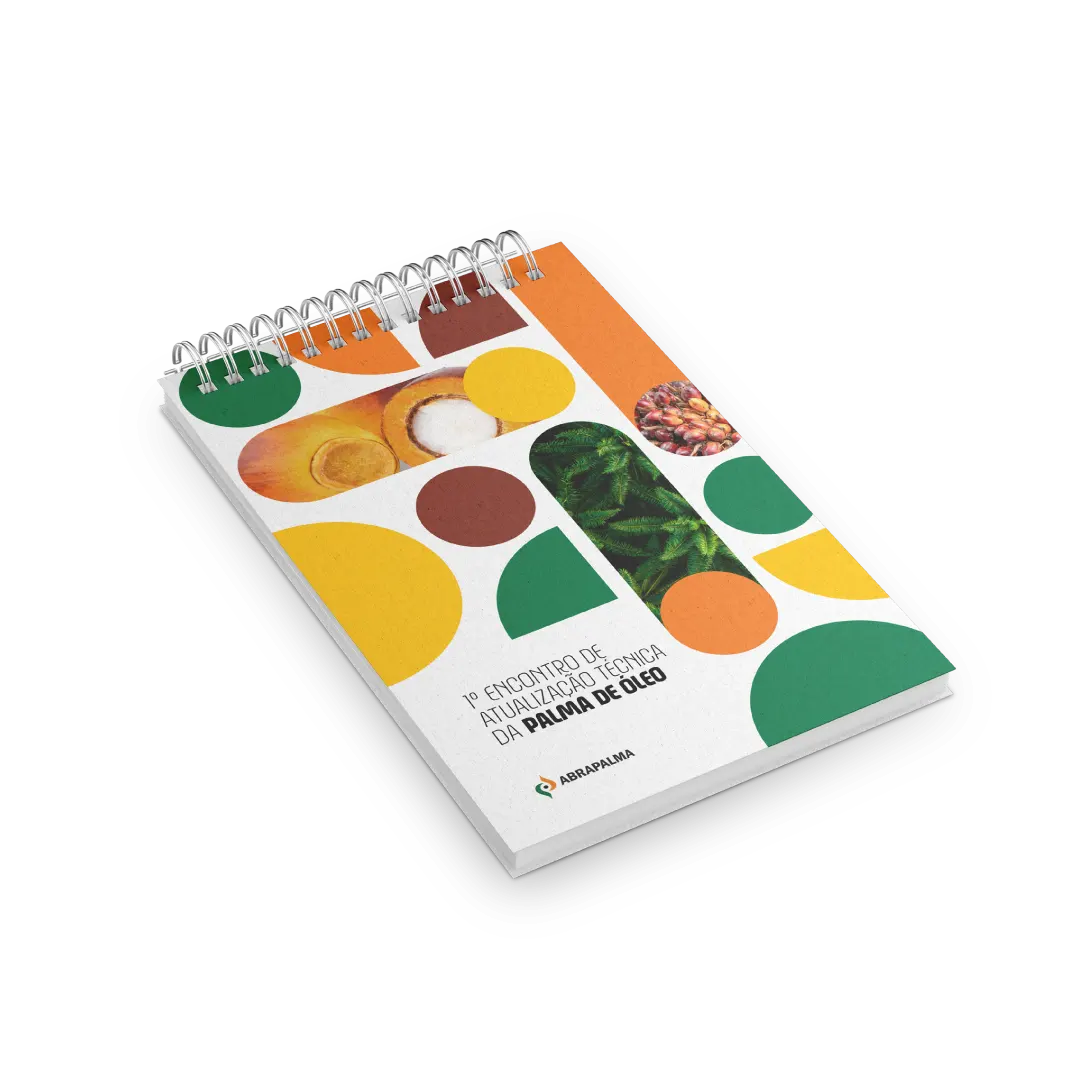 Design de bloco de anotações para a a Abrapalma