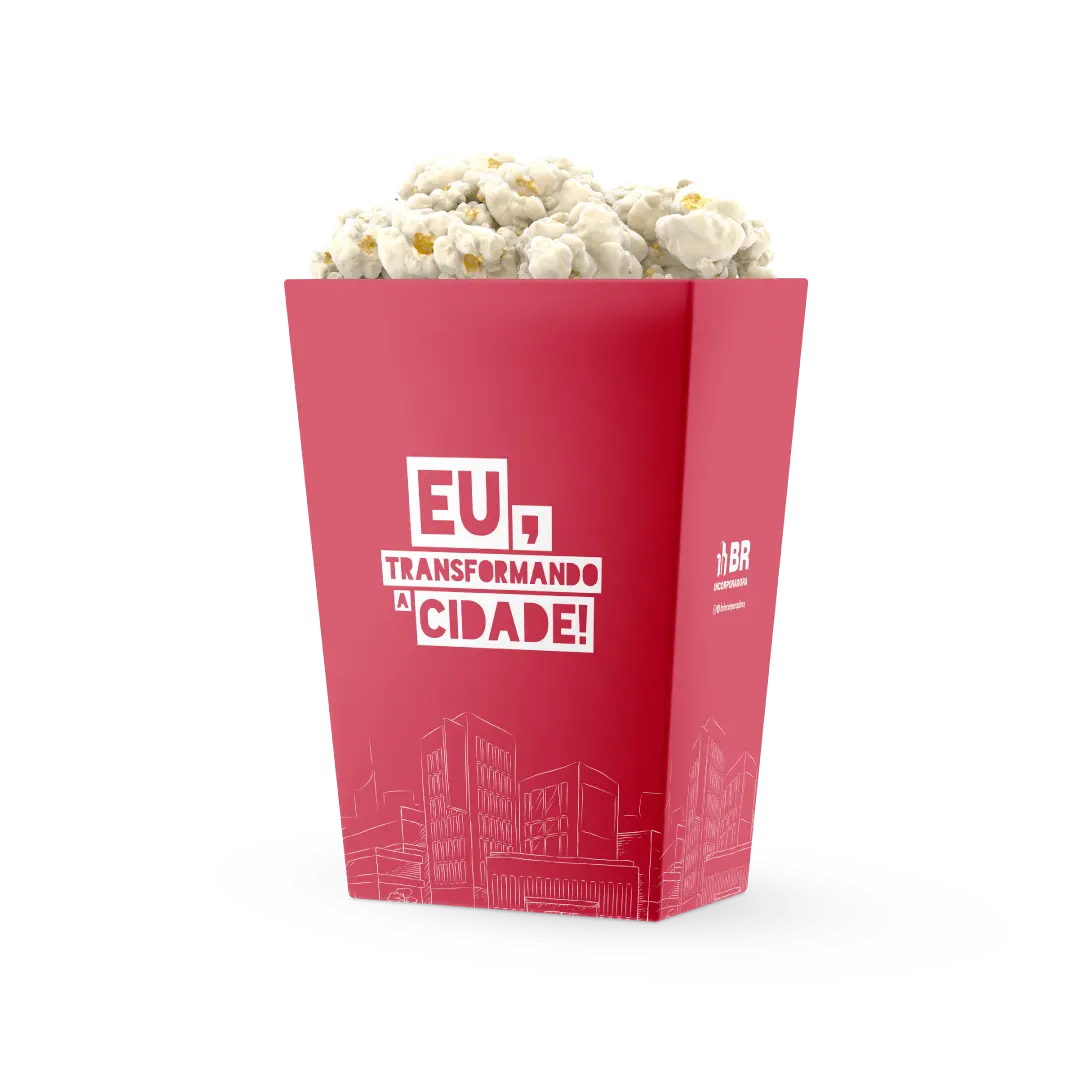 Design de balde de pipoca para a BR Incorporadora